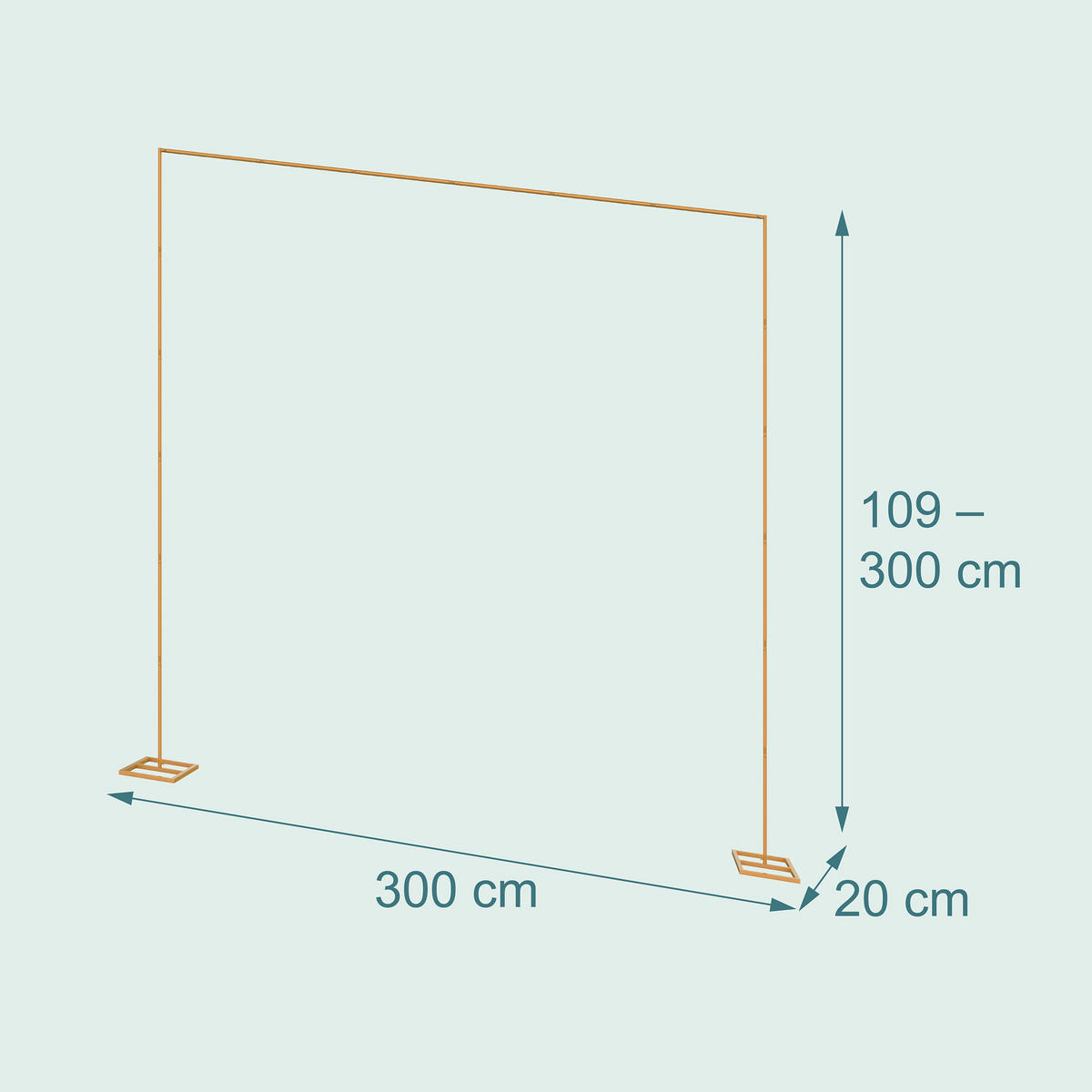 BALONKOVÝOBLOUK Zlatý výškově nastavitelný 300 cm - zlatá, kov (300/300/42cm) - Relaxdays