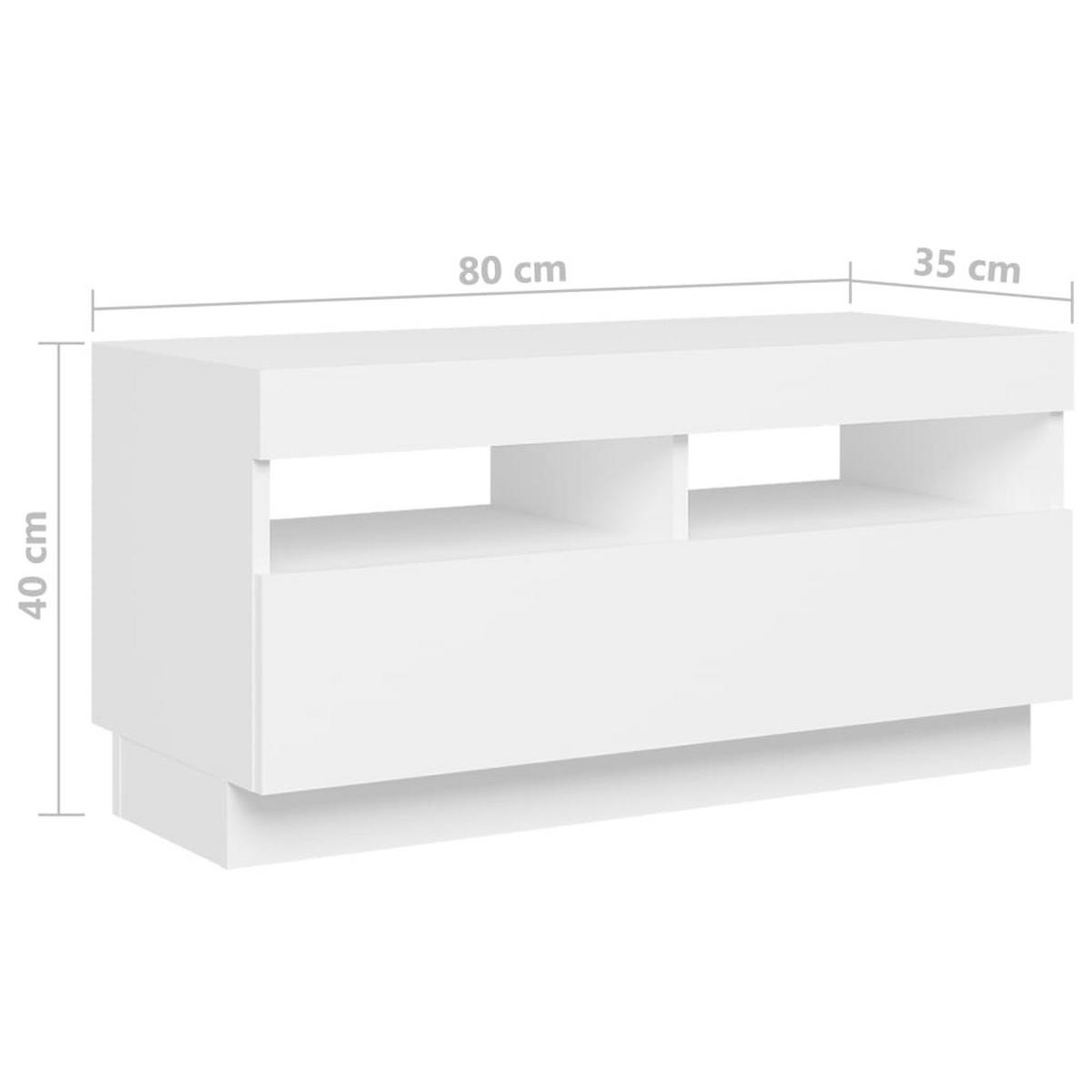 TV-SCHRANK Mit Led-Leuchten Weiss 180/35/40 Cm - Weiß, Holzwerkstoff (35/40/180cm) - vidaXL