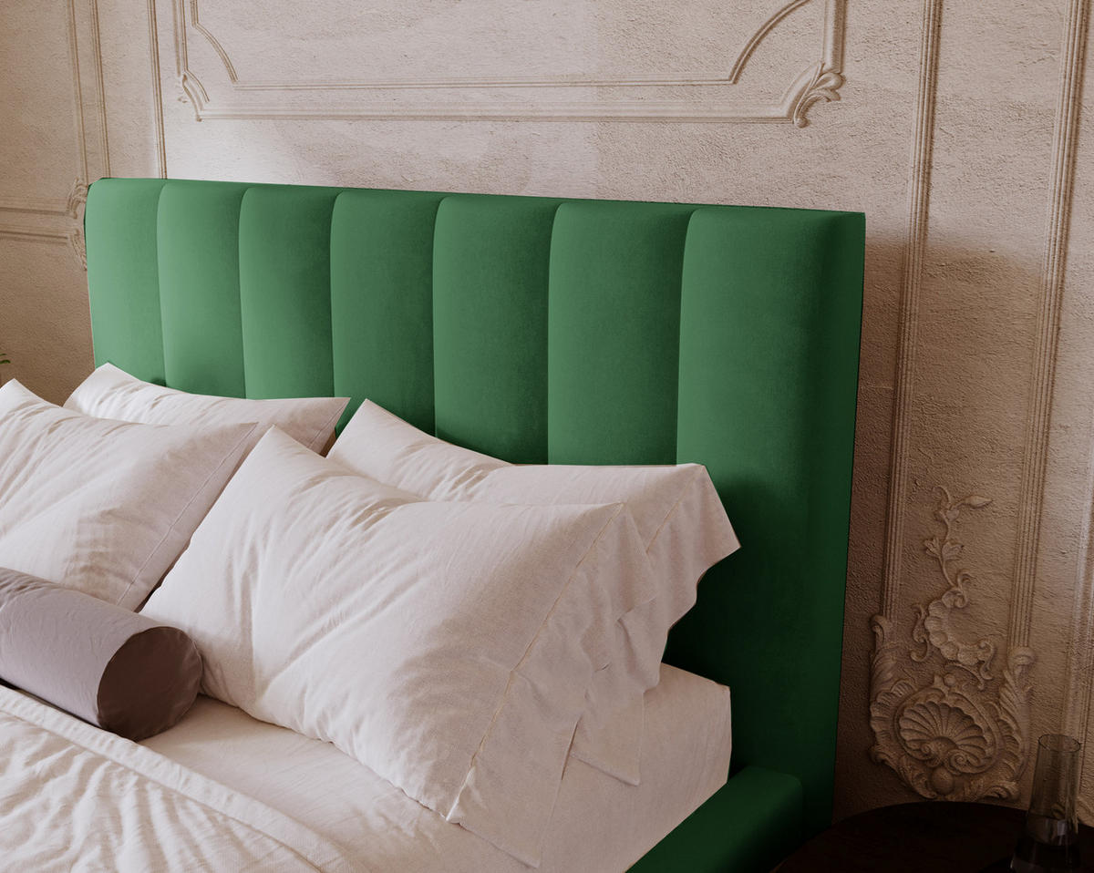 POLSTERBETT 180x200 cm Velor, Lattenrost, Bettkasten, Grün - Grün, Holz/Textil (180/200cm) - Emporius