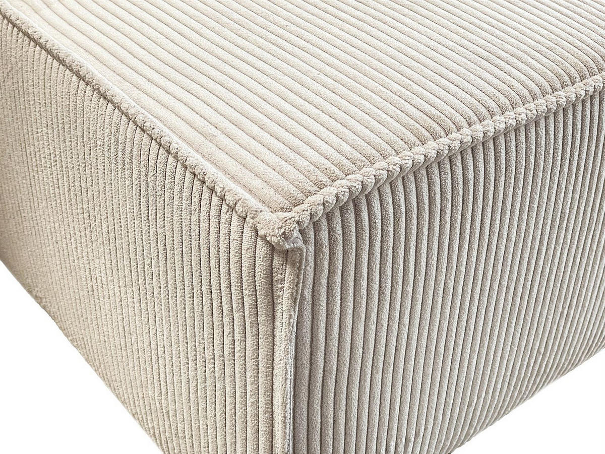 WOHNLANDSCHAFT Gepolstertes CARLO U Cord mit Schlaffunktion und Bettkasten, Poso 100 - Ecru, Textil (315/83/143cm) - Lookway