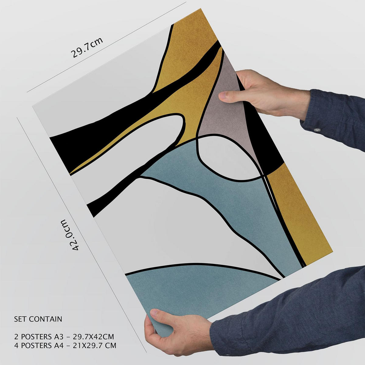 POSTER Set Mit 6 Gattung Naturen 1 In Kulissen Abstracts Ästhetische Dekorative Gemälde Für Ihr Wohnzimmer, Schlafzimmer, Zuhause A3 & A4 Rahmenlos - Klar, Papier (29/3cm) - Nacnic