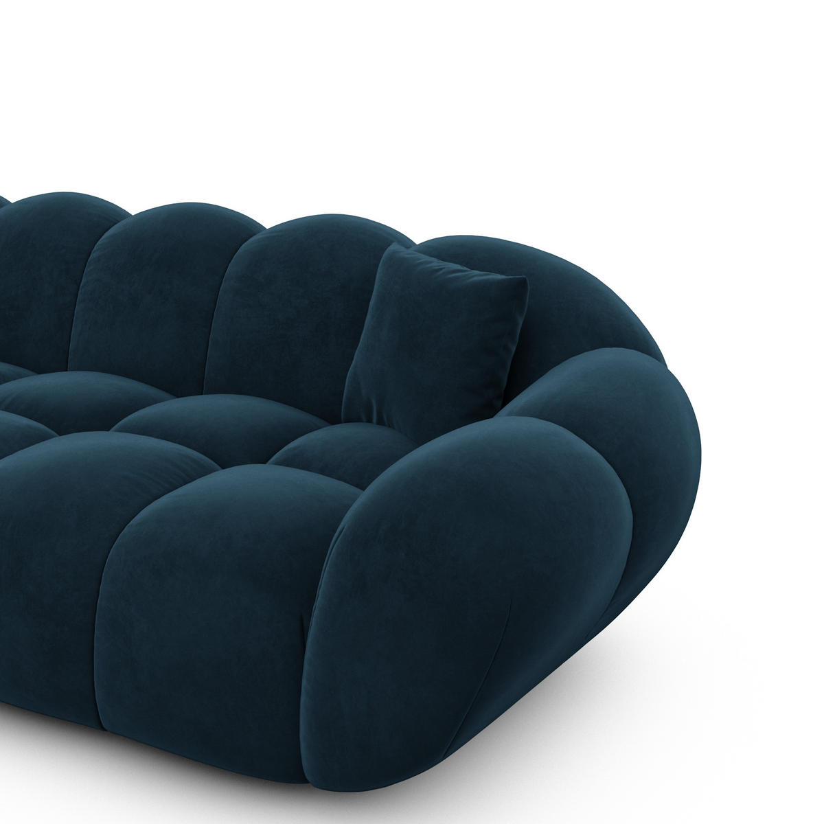 ECKSOFA Liva Mitternachtsblau Samtstoff L-Form Links - Dunkelblau, Textil (265/160cm) - VAROYAL