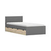 JUGENDBETT JUMI 90/200 in Grau/Eiche Artisan - Eiche Artisan/Grau, Holzwerkstoff (90/200cm) - Deine Möbel 24