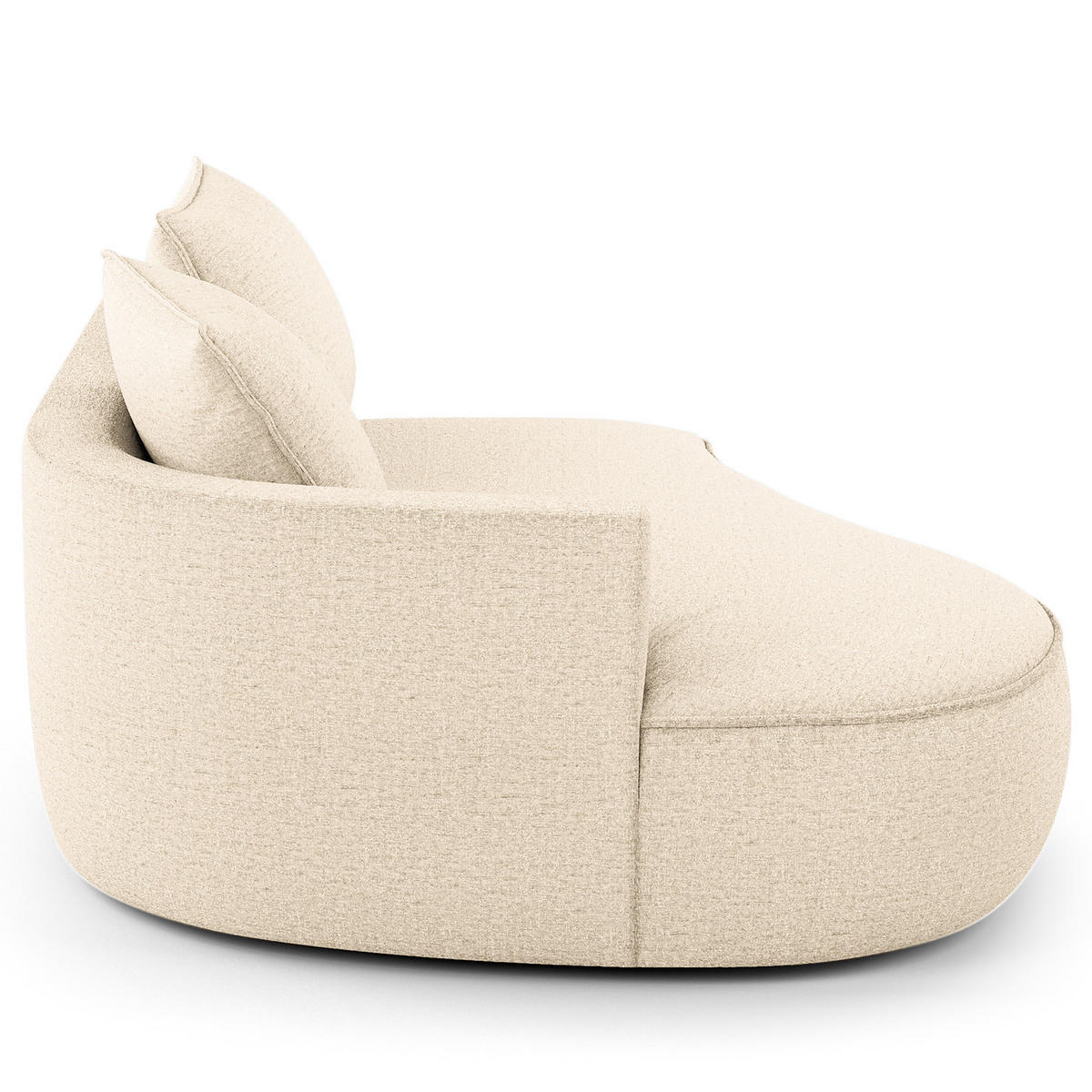 OTTOMANE - modular - Champagner/Schwarz, Kunststoff/Textil (196/82/146cm) - home24