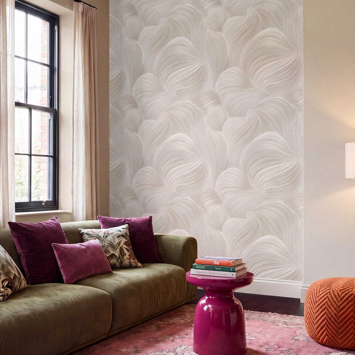 TAPETE - Lines - Ventilator - Beige - 260x300 cm - Creme, Papier (260/300cm) - OnlyWow