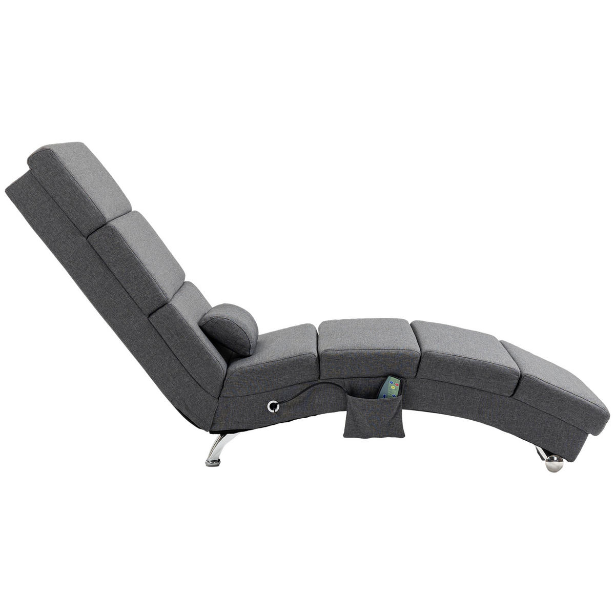 RELAXLIEGE, Massagefunktion, Dunkelgrau - Dunkelgrau, Metall (168/84/56cm) - HOMCOM
