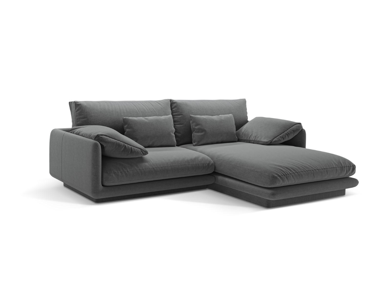 ECKSOFA rechts Torino aus strukturiertem Stoff dunkelgrau 3 Sitzplätze - Dunkelgrau, Textil (170/220cm) - Micadoni
