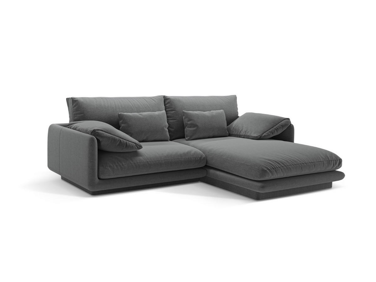 ECKSOFA rechts Torino aus strukturiertem Stoff dunkelgrau 3 Sitzplätze - Dunkelgrau, Textil (170/220cm) - Micadoni