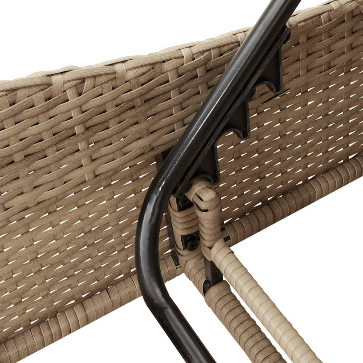 SONNENLIEGE Mit Auflagen Beige 114/205/73 Cm Poly Rattan - Creme, Kunststoff (205/73/114cm) - vidaXL