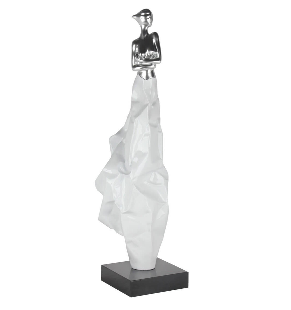 KUNSTLOFT DEKORATIVNÍ SOCHA BÍLÁ/STŘÍBRNÁ, 24/88 CM