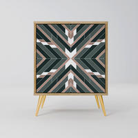 SIDEBOARD DIMENSION DELIGHTS, Eichefarben, 57,5x42x75,5 cm, Goldfarbene Metallfüße - Eichefarben/Goldfarben, Holzwerkstoff/Metall (57.5/75.5/42cm) - SpaceRebels