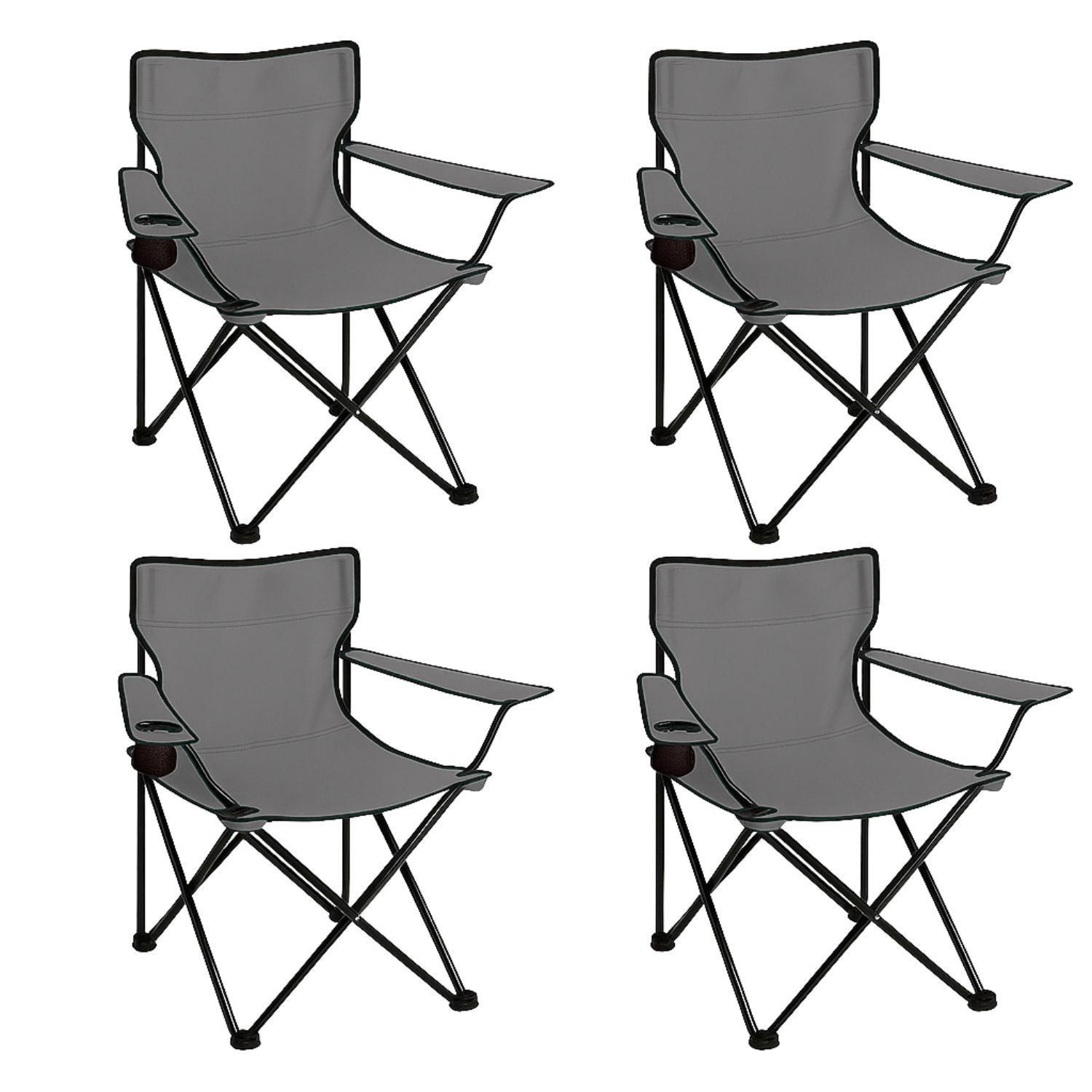 CAMPINGSTUHL FALTBAR 4er Set in Grau - Grau, Metall (50/80/50cm) - Coemo