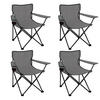 CAMPINGSTUHL FALTBAR 4er Set in Grau - Grau, Metall (50/80/50cm) - Coemo