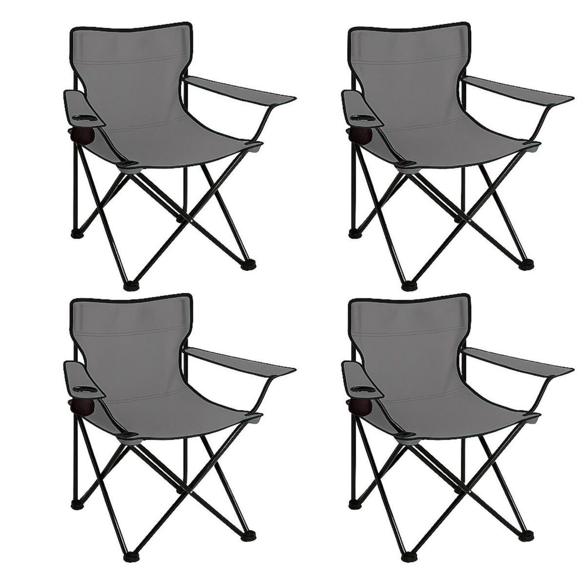 CAMPINGSTUHL FALTBAR 4er Set in Grau - Grau, Metall (50/80/50cm) - Coemo