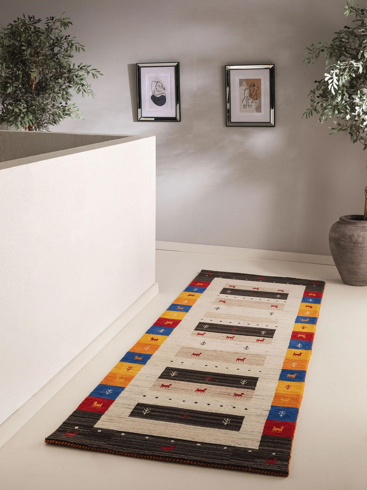 WOLLTEPPICH-LÄUFER Jamal Multicolor 80x250 cm - Multicolor, Naturmaterialien/Textil (80/1cm) - KUNSTLOFT