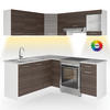 ECKKÜCHE Rick Weiß/Edelgrau 187 x 167 cm , AP Marmor mit LED-Leisten - Braun/Weiß, Holzwerkstoff (187/81.6/60cm) - Vicco