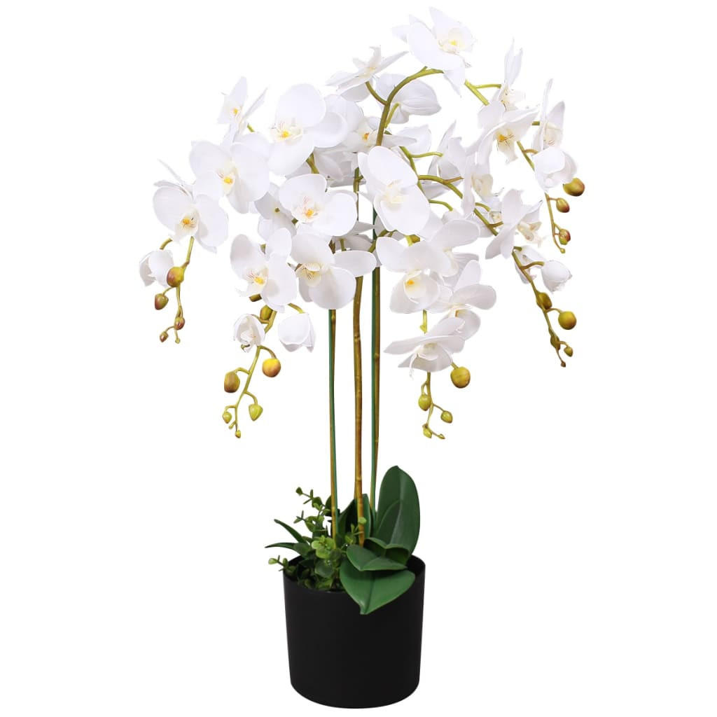 KÜNSTLICHE Orchidee mit Topf 75 cm Weiß - Weiß, Kunststoff (75cm) - furnicato
