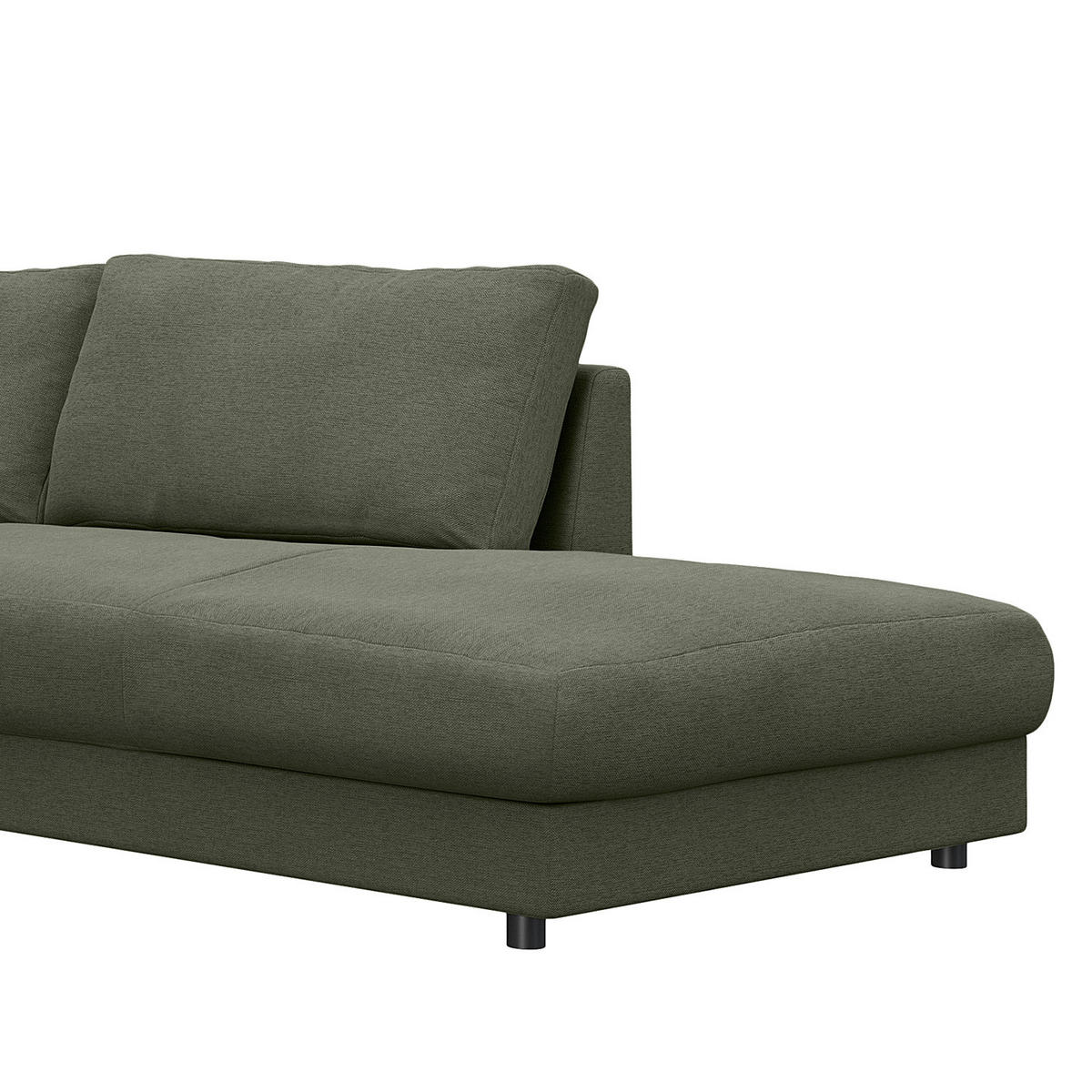 ECKSOFA mit Ottomane - Schwarz/Grau, Kunststoff/Textil (267/254cm) - home24