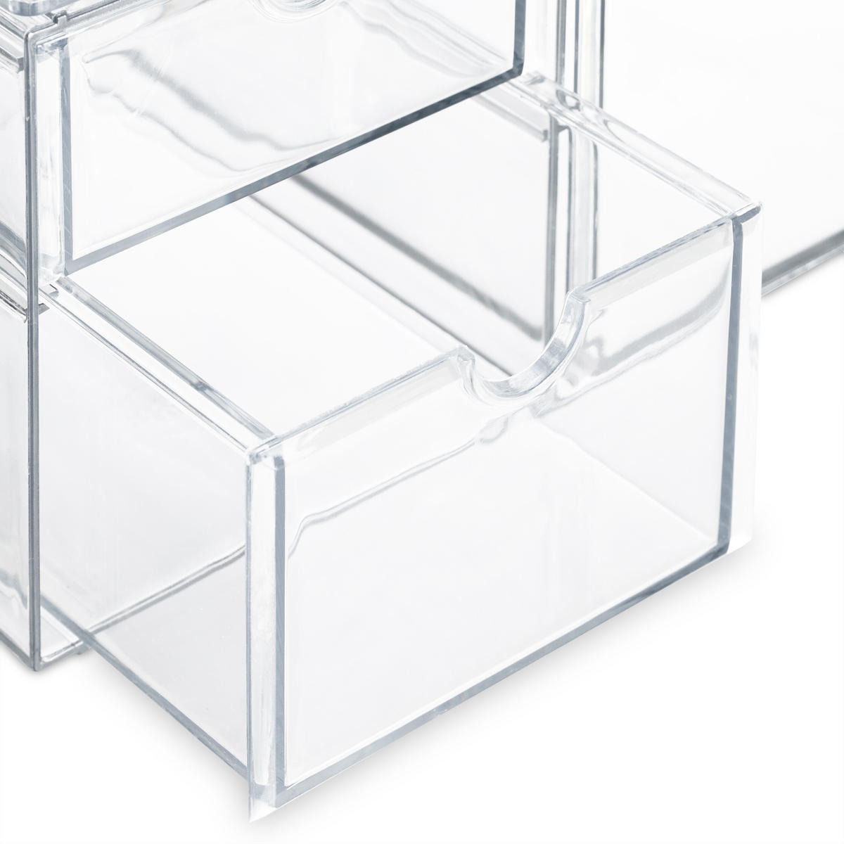 MAKE-UP-ORGANIZER - Transparent, Kunststoff (25.5/18/17.5cm) - Relaxdays
