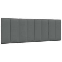 KOPFTEIL-KISSEN Dunkelgrau 140 Cm Stoff - Dunkelgrau, Textil - vidaXL