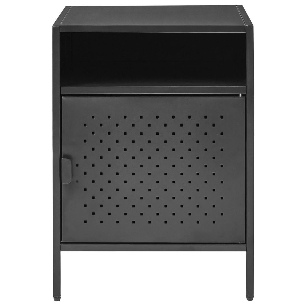 BÜROSCHRANK Metall Schwarz Waikato - Schwarz, Metall (40/55/40cm) - Beliani