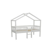 HAUSBETT HALBHOCH 90x200 Keeley Buche Weiß Leiter Mitte - Weiß, Holz (90/200cm) - 58aufmkessel