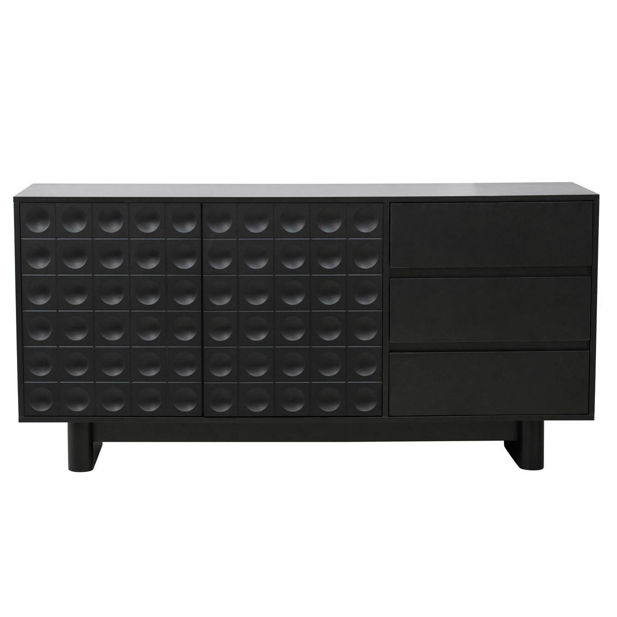 SIDEBOARD, Schwarz - Schwarz, Holz (40/78/160cm) - Oviala