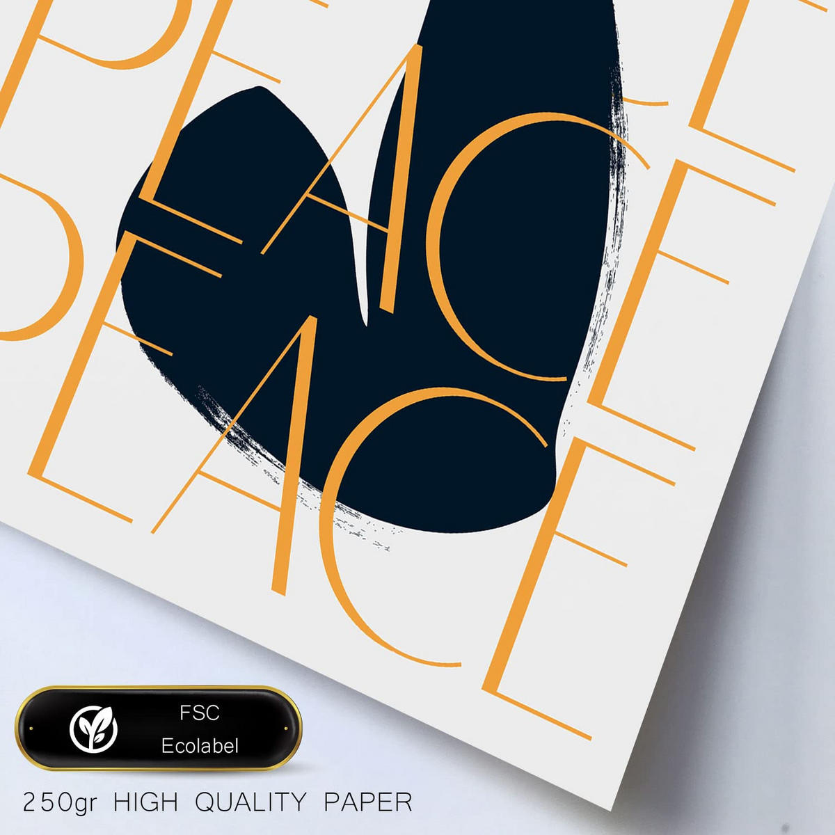 POSTER Set Mit 6 In Schwarzer Tinte Frieden Und Kraft Kunstdrucke Von Meer Und Ozean Für Innenarchitektur A3 & A4 Rahmen Aus Hellem Holz - Beige, Papier (29/3cm) - Nacnic