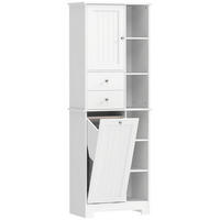 BADEZIMMERSCHRANK MDF Weiß - Weiß, Holzwerkstoff/Metall (28.8/171/60cm) - HOMCOM