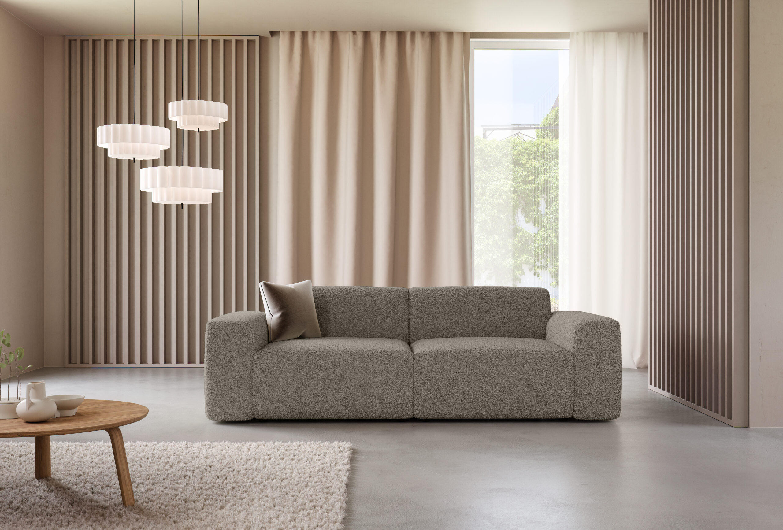 SOFA Modular Premium Grau - Schwarz/Grau, Holz/Holzwerkstoff (240/70/104cm) - Furnisell