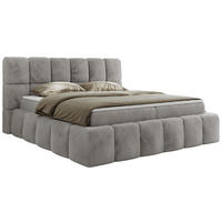 BOXBETT NIRA 200/200 - Hellgrau Plüsch - H4 - Hellgrau, Holz/Textil (200/200cm) - MKS