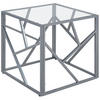 BEISTELLTISCH Glas silber quadratisch 50/50 cm Orland - Silberfarben, Glas (50/50/50cm) - Beliani