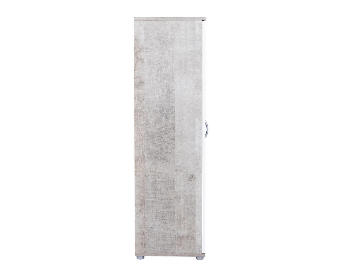 MEHRZWECKSCHRANK 70/121/35 cm Weiß Platinum Oak - Eichefarben/Silberfarben, Holzwerkstoff/Kunststoff (70/121/35cm) - arthur berndt