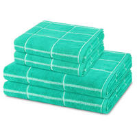 FROTTIERSET Sensual Skin Karo 4-teilig - Türkis, Textil (50/100cm) - Ross