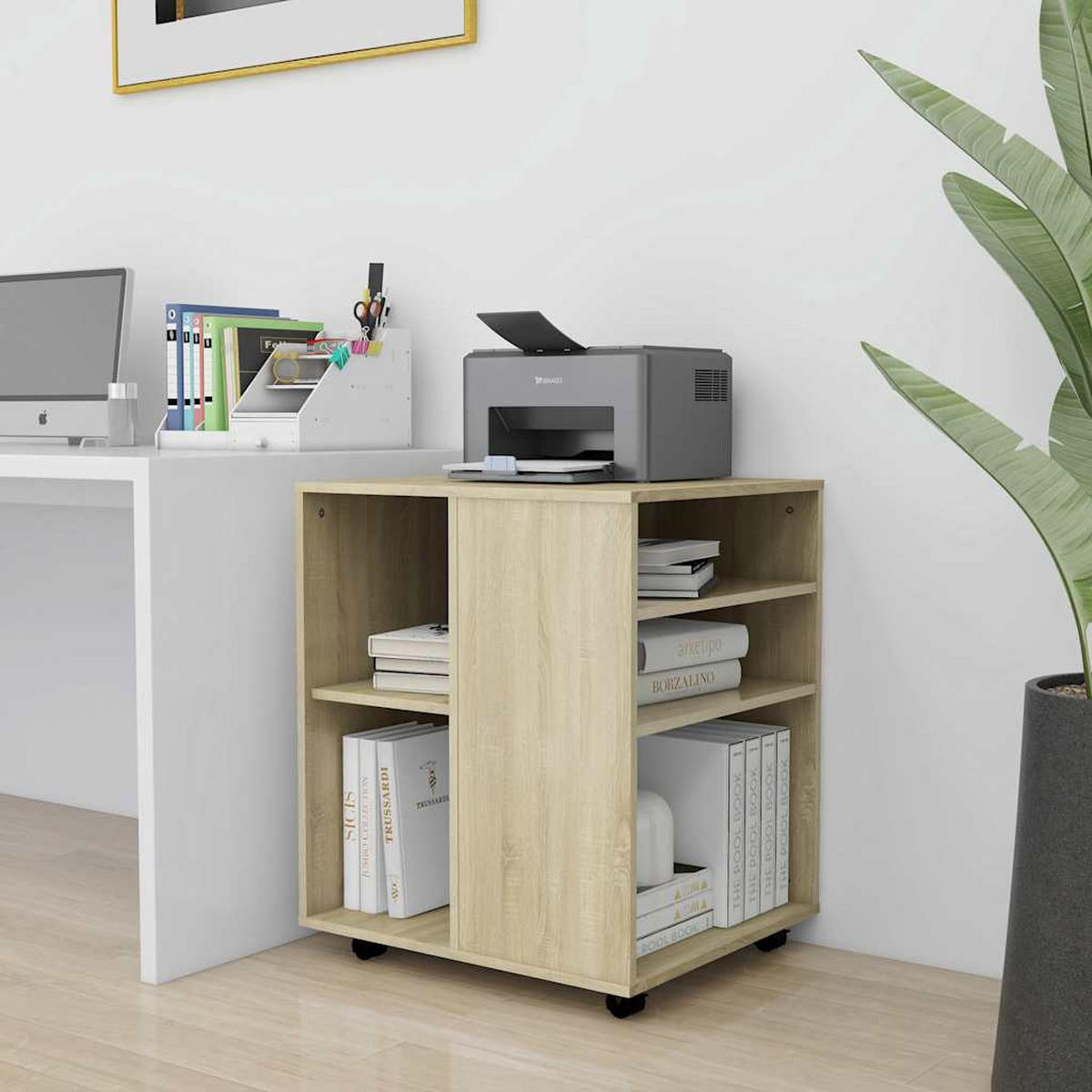 ROLLSCHRANK Sonoma-Eiche 60/53/72 Cm Holzwerkstoff - Hellbraun, Holzwerkstoff (53/72/60cm) - vidaXL