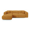 ECKSCHLAFSOFA Texturierter Samt Senf 283cm - Dunkelgelb, Textil (283/180cm) - Sia Home