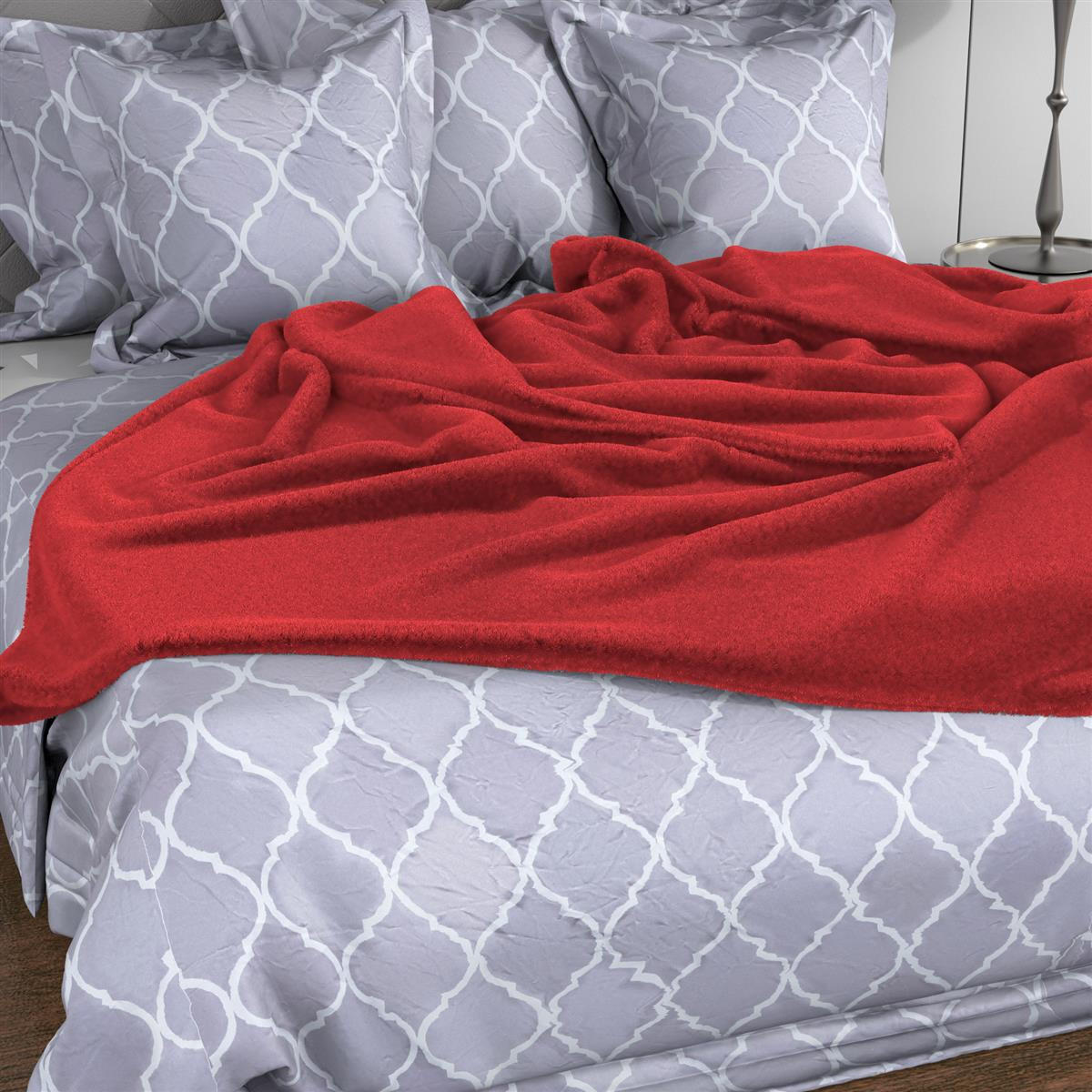 KUSCHELDECKE 200 / 150 cm (rot) - Rot, Kunststoff (150/200cm)