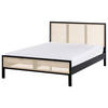 BETT mit Lattenrost 140/200 cm Hellbraun Salernas - Hellbraun/Schwarz, Holz (140/200cm) - Beliani