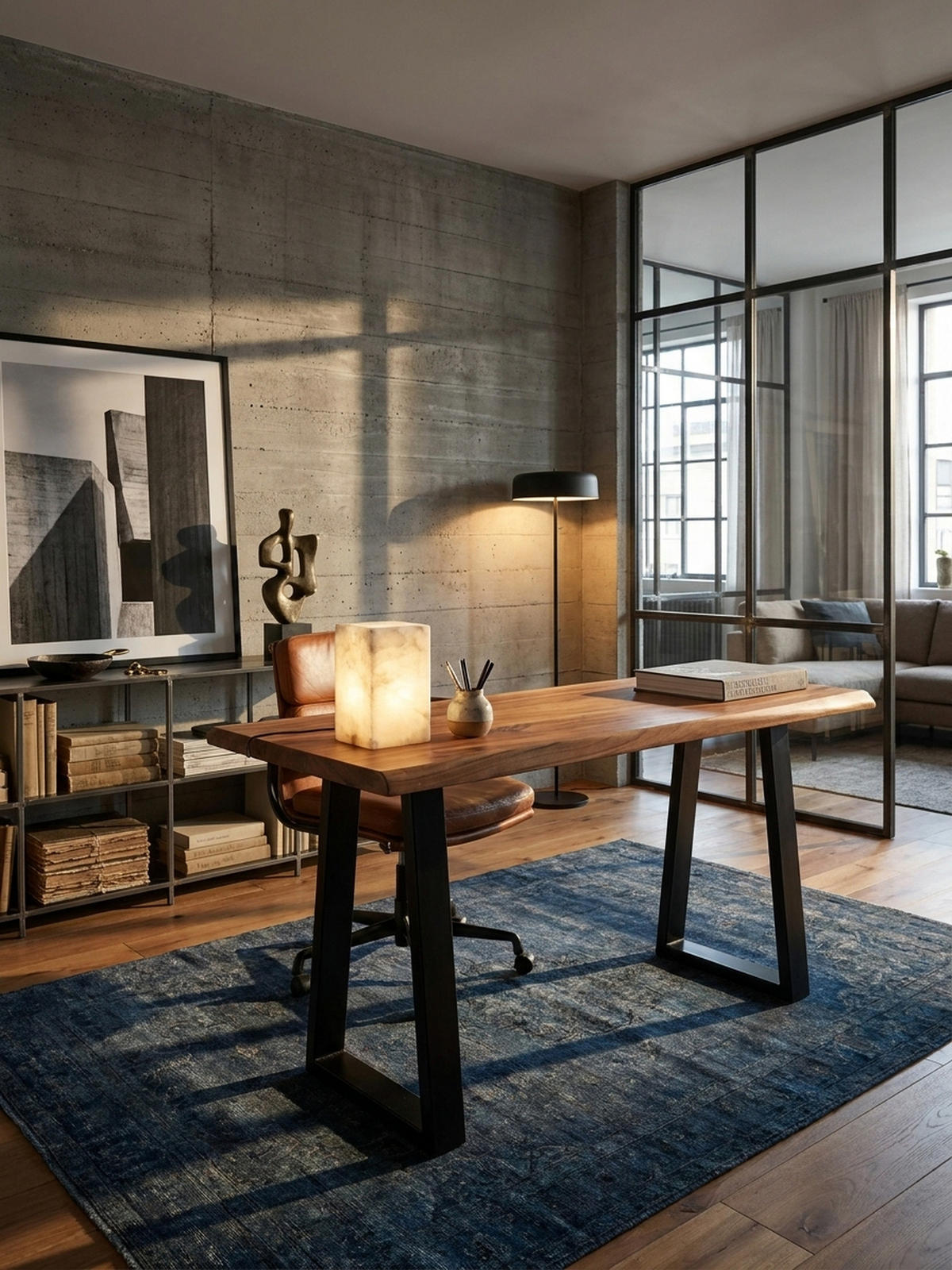 SCHREIBTISCH – Massivholz Akazie, 118x41 cm, Live-Edge Design, schmal - Schwarz/Braun, Holz/Metall (41/118/76cm) - KADIMA DESIGN