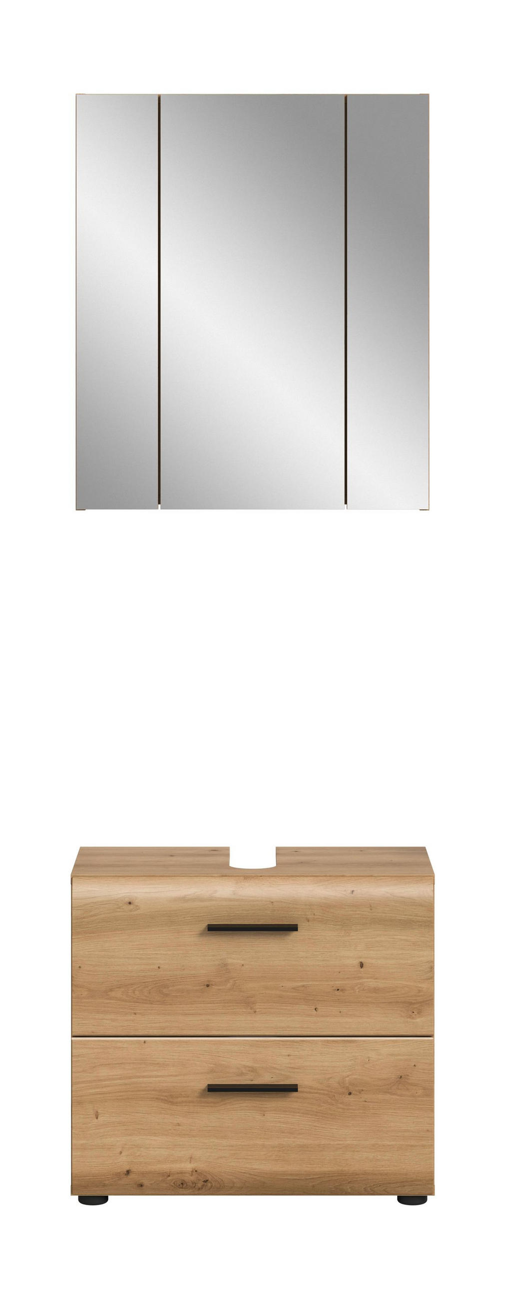 BAD-SET ICE 2-tlg. (B/H/T: ca. 60/185/30 cm) in Artisan Oak Nachbildung/Artisan Oak Nachbildung - Eichefarben, Holz (60/185/30cm)