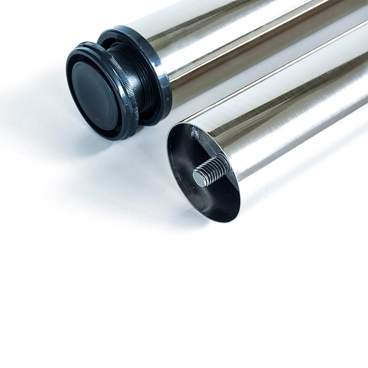 TISCHBEINE, Durchmesser 60mm, H 830mm, Stahl, Nickel satiniert 4er-set - Silberfarben, Metall (14.2/83/14.2cm) - EMUCA