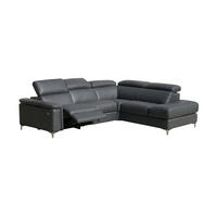 ECKSOFA Avenger Echtleder mit 1 x Relaxfunktion Anthrazit - Anthrazit, Leder/Metall (271/81/224cm)