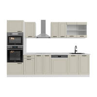 KÜCHENZEILE R-Line, Sand Landhaus/Weiß, 300 cm Arbeitsplatte Marmor - Beige/Weiß, Holzwerkstoff (300/206.8/60cm) - Vicco