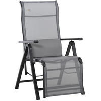 SONNENLIEGE aus Stahl 70x65x111 cm in Grau mit 9-fach verstellbar - Grau, Metall (70/111/65cm) - Modfu