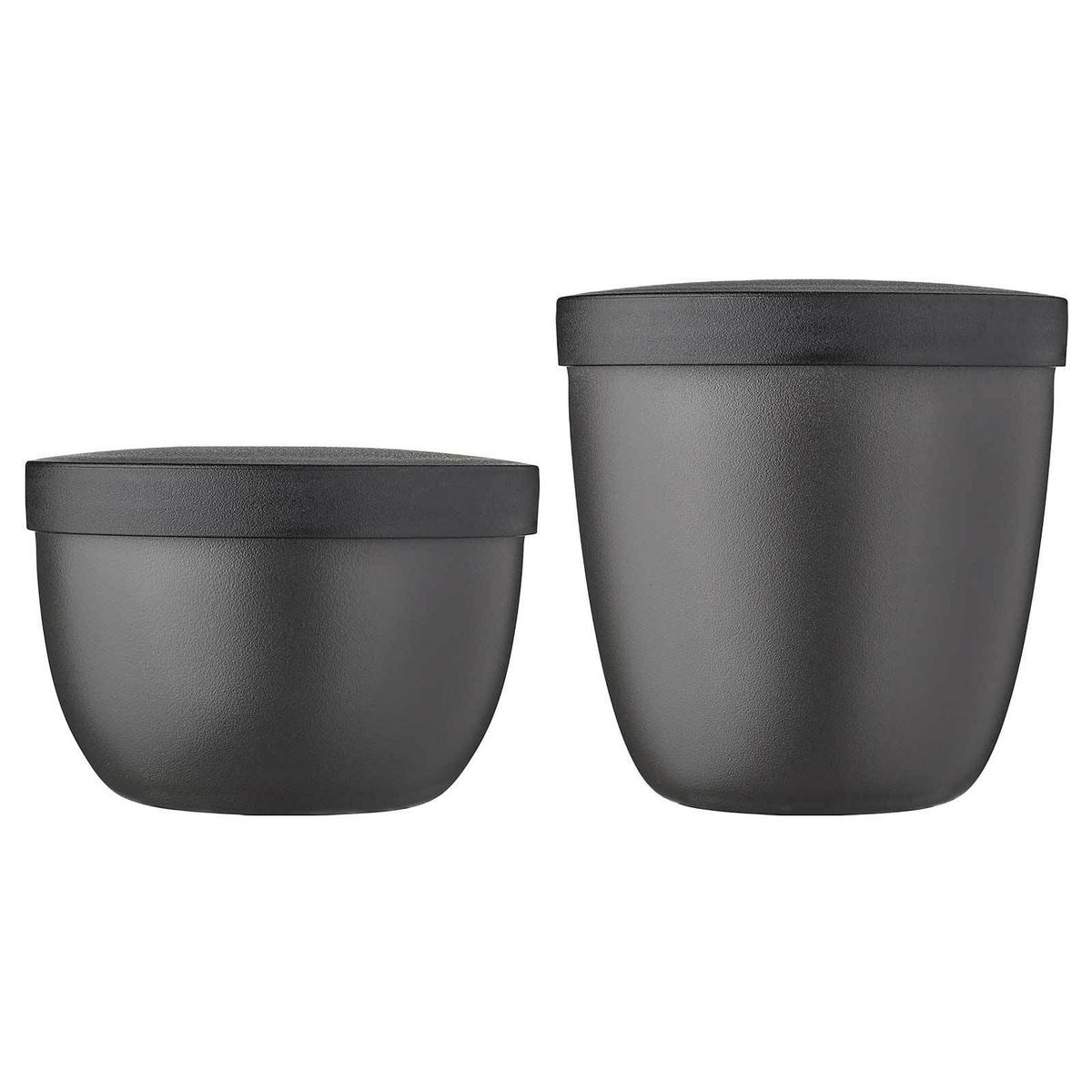 SNACKPOTS Ellipse Nordic Black 350 & 500 ml 2er Set - Schwarz, Kunststoff (1/1/1cm) - Mepal