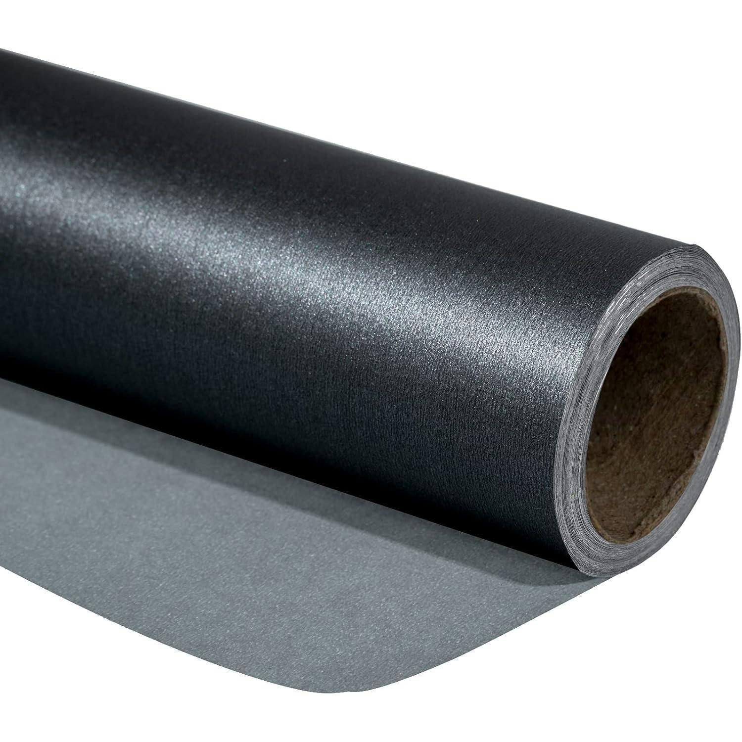 GESCHENKPAPIER Schwarz Matt Perlmutt 43,2 cm x 10 m - Schwarz, Papier (43/43/1000cm)