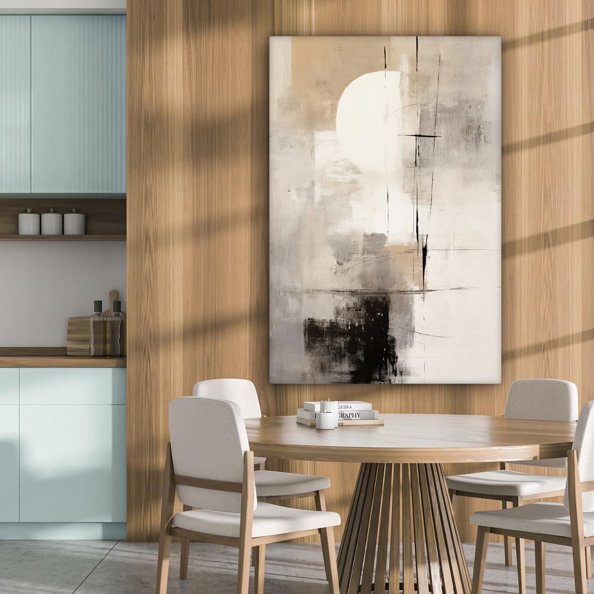 LEINWANDBILD Abstrakt - Kunst - Grau 90x140 cm - Hellgrau, Textil (90/140cm) - MuchoWow
