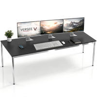 SCHREIBTISCH VST1 180 x 70 cm Schwarz – höhenverstellbar - Chromfarben/Schwarz, Holzwerkstoff (180/70/75.5cm) - Versee