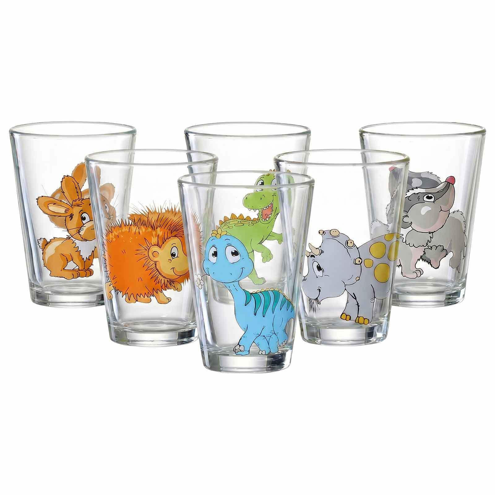KINDERGLÄSER Dino und Waldtiere bunt 200 ml 6er Set - Multicolor, Glas (0.2L) - Ritzenhoff Breker