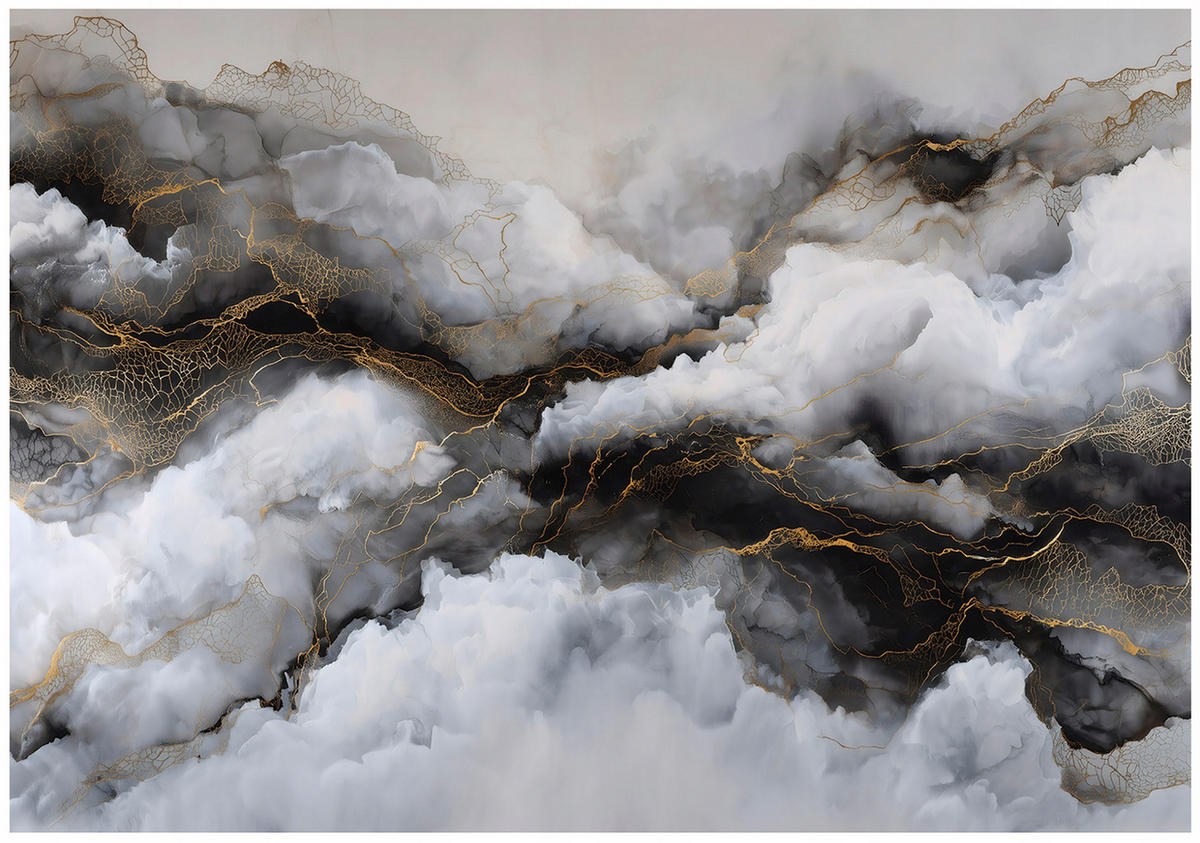 FOTOTAPETE Marmor Abstrakt Grau 150x105 cm - Multicolor, Papier (150/105cm) - Wallarena